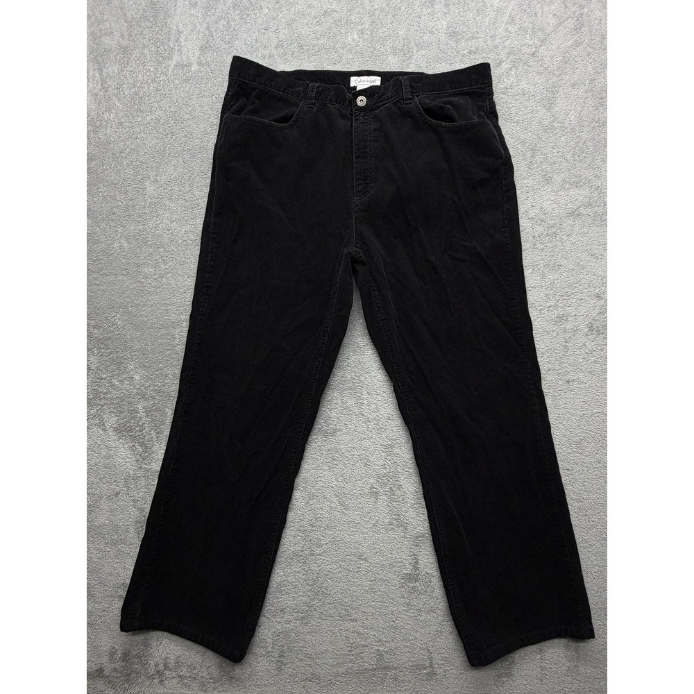 Calvin Klein Pants Mens Measured 40x29 Black Corduroy Chino Straight Leg Casual